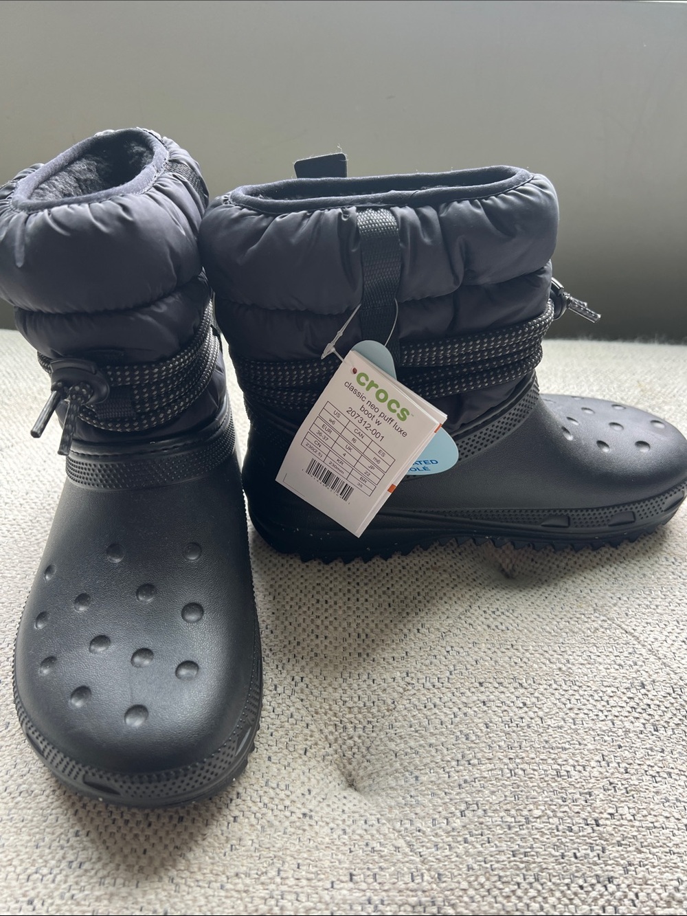 CROCS Black Insulated Puffer Winter Boots